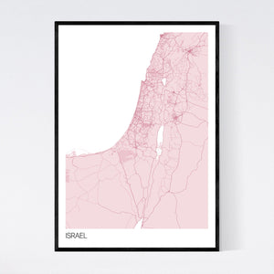 Israel Country Map Print