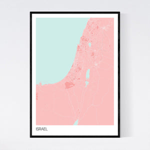 Israel Country Map Print