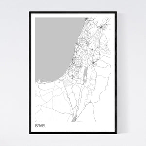 Israel Country Map Print