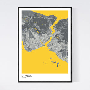 Istanbul City Map Print