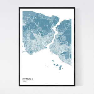 Istanbul City Map Print