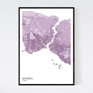 Istanbul City Map Print