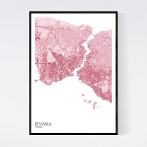 Istanbul City Map Print