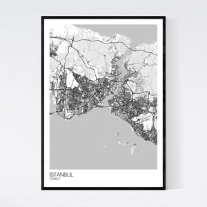 Istanbul City Map Print