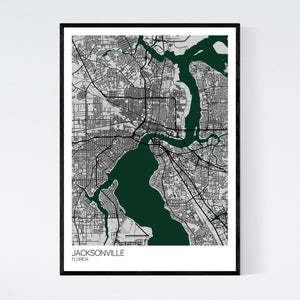 Jacksonville City Map Print