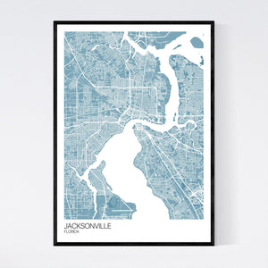Jacksonville City Map Print