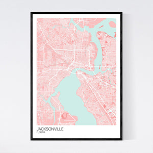 Jacksonville City Map Print
