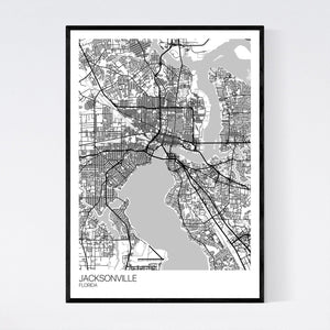 Jacksonville City Map Print