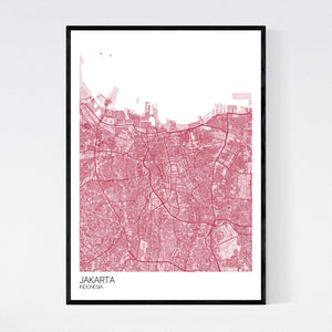 Jakarta City Map Print