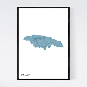 Jamaica Island Map Print