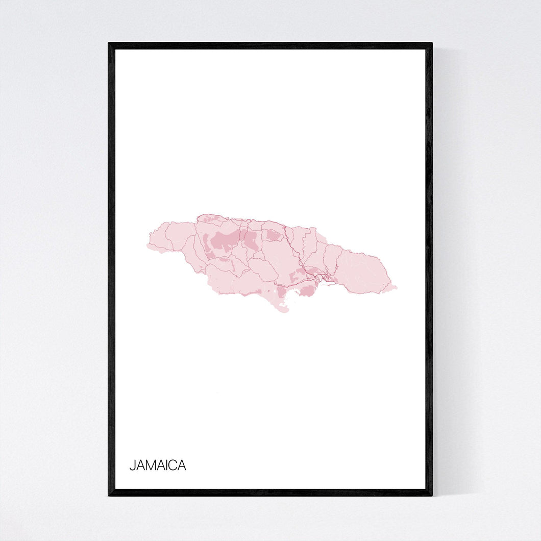 Jamaica Island Map Print