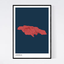 Load image into Gallery viewer, Jamaica Island Map Print