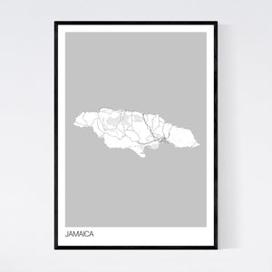 Jamaica Island Map Print