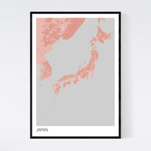Japan Country Map Print