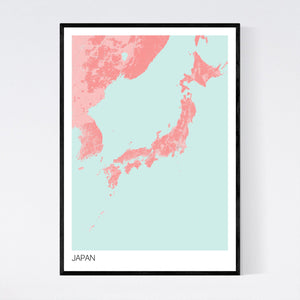 Japan Country Map Print