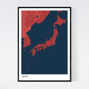 Japan Country Map Print