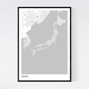 Japan Country Map Print