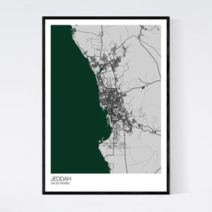 Jeddah City Map Print