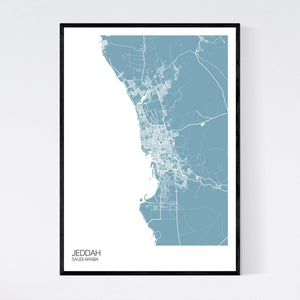 Jeddah City Map Print