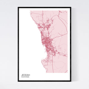 Jeddah City Map Print