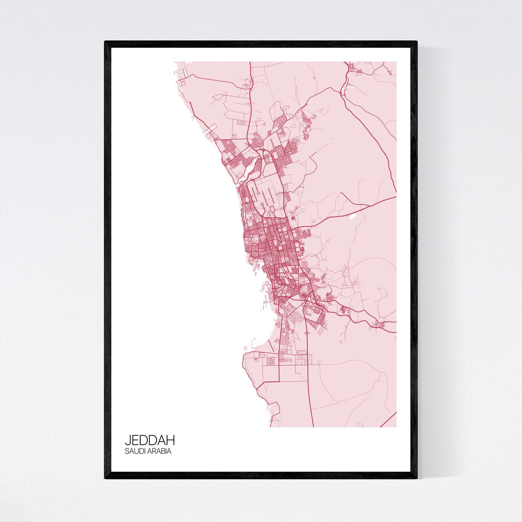 Jeddah City Map Print