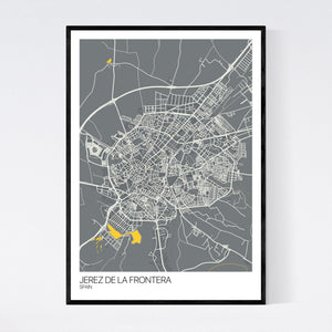 Jerez de la Frontera City Map Print