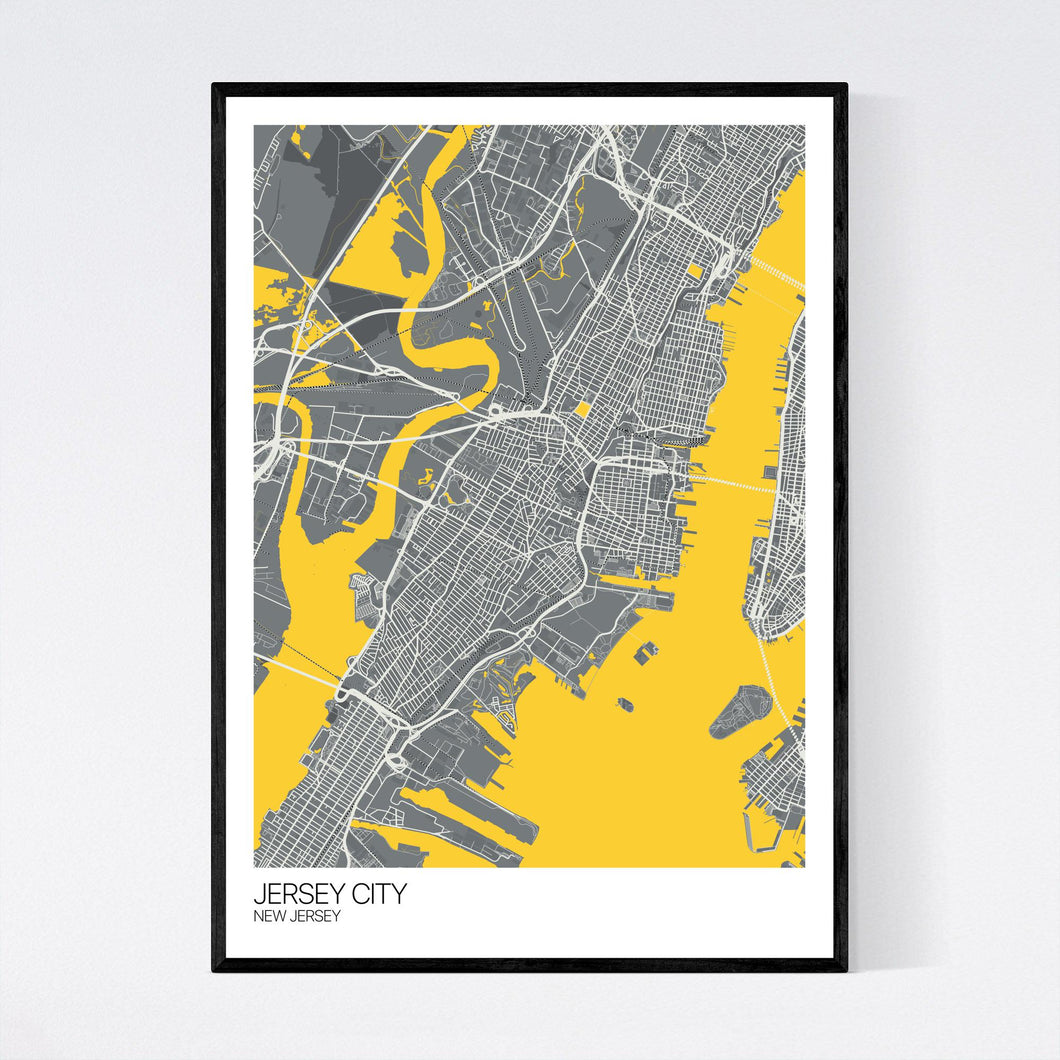Jersey City City Map Print