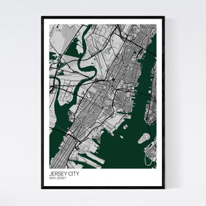 Jersey City City Map Print
