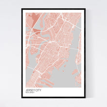 Load image into Gallery viewer, Jersey City City Map Print