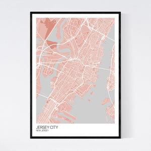 Jersey City City Map Print