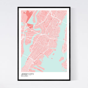 Jersey City City Map Print