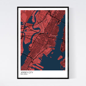 Jersey City City Map Print