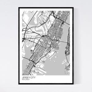 Jersey City City Map Print