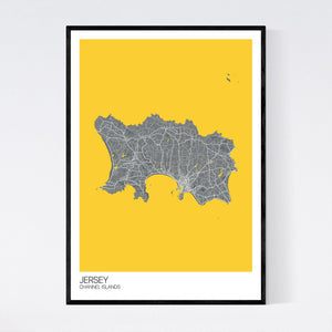 Jersey Island Map Print