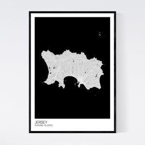 Jersey Island Map Print