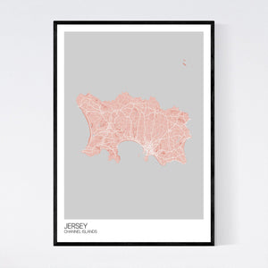 Jersey Island Map Print