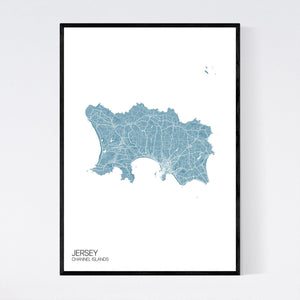 Jersey Island Map Print