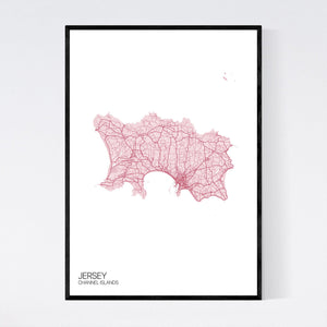 Jersey Island Map Print