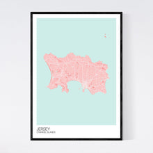 Load image into Gallery viewer, Jersey Island Map Print