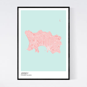 Jersey Island Map Print