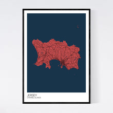 Load image into Gallery viewer, Jersey Island Map Print