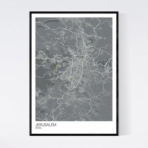Jerusalem City Map Print