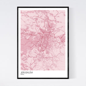 Jerusalem City Map Print