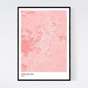 Jerusalem City Map Print