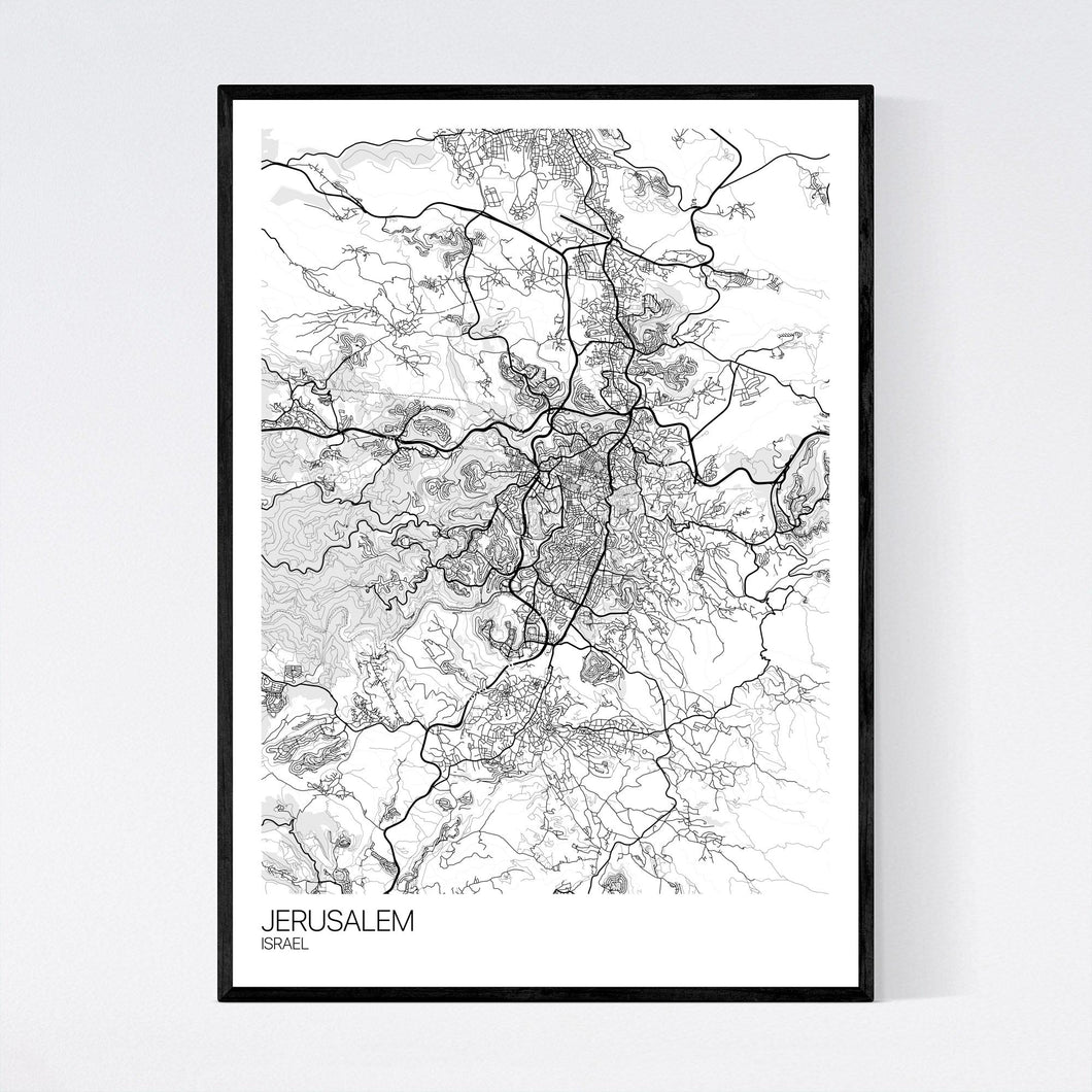 Jerusalem City Map Print