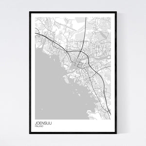 Joensuu City Map Print