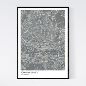 Johannesburg City Map Print