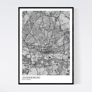 Johannesburg City Map Print