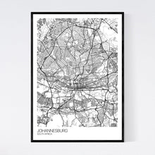 Load image into Gallery viewer, Johannesburg City Map Print