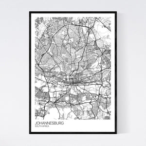 Johannesburg City Map Print
